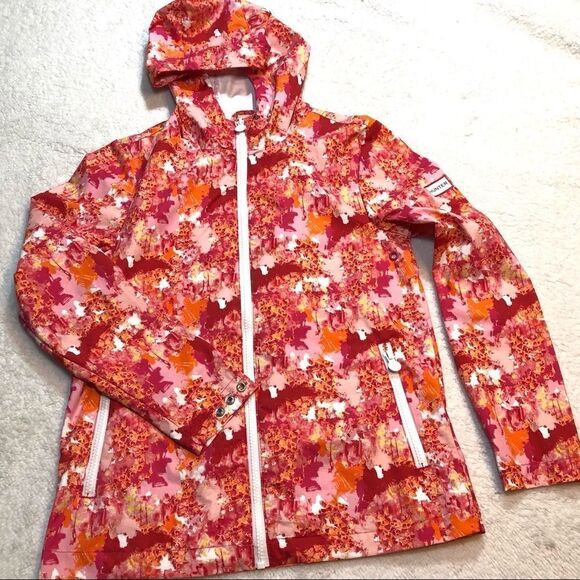 HUNTER FOR TARGET FLORAL HOODED RAIN COAT  EUC - Picture 1 of 9